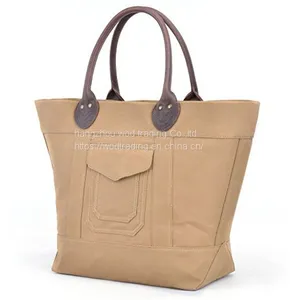 Waxed Canvas Handbag Women's Shoulder Tote Bag From China thumbnail-1