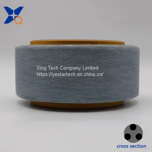 Conductive Carbon Light Grey Polyester Fiber Filaments Yarn for ESD Gloves Dyeable Anti Static Gloves-XTAA191 thumbnail-1