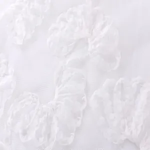 Luxury Laser Cut Flower Wedding Lace Fabric Embroidery for Clothes thumbnail-1
