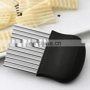 Hot Selling Cooking Tool Plastic Handle Stainless Steel Sharp Blade Ripple Potato Chip Potato Slicer Potato Cutter Knife thumbnail-4