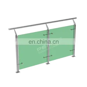 Low MOQ Modern Deck Railing Designs Tempered Glass Balustrade Railing thumbnail-6