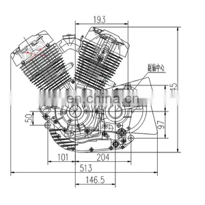 High Quality 250CC Motorcycle Engine XV250CC Air Cooled 2 Cylinder Motorcycle Engine Assembly thumbnail-2