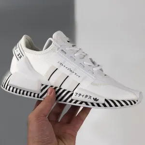 Adidas Originals NMD R1 V2 Shoes in White/black For Women Mens thumbnail-1