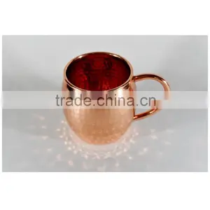 Black Antique Hammered Moscow Mule Copper Mug With Solid Twisted Brass Handle thumbnail-3