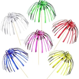 Chrysanthemum Picks Sticks Party Wedding Party Decoration Bar Colorful Fireworks Picks thumbnail-2