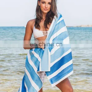 Printed Vertical Stripes Beach Towel Anti Sand thumbnail-1