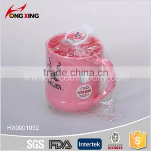 Plastic Funny Printed Red Coffee Cups With Handle thumbnail-6