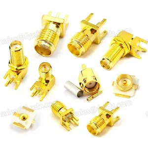 SMA Female PCB Panel Edge Mount Connector Straight Solder RF Coaxial Adapter thumbnail-1