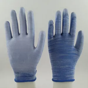 Polyester Knitted pu Palm Coated Safety Work Gloves thumbnail-1