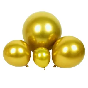 High Quality New Design Wholesale Round Shape 12inch 2.8g Latex Metallic Black Chrome Balloon thumbnail-4