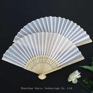 Portable Carved Bamboo Hand Fans for Weddings Folk Art Painted Design Folding Hand Fan thumbnail-3