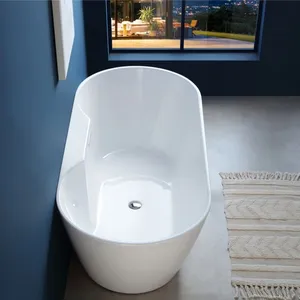 Modern Freestanding Solid Surface Bath Tub Bathroom Shower Tub High Quality Luxury Acrylic Resin Stone Bathtub thumbnail-1
