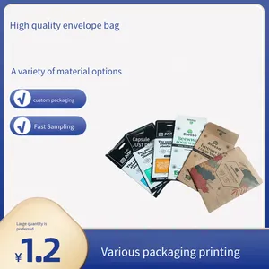 Custom-made Envelope Bags, 350g Kraft Paper With Matte Film on the Surface, Copperplate Paper, Custom-made Double-sided Adhesive Sealed Bags, Printing thumbnail-1