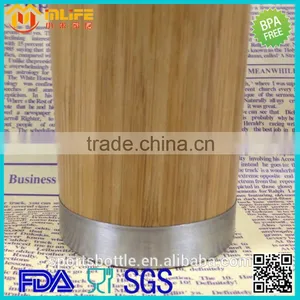 Food Grade Material Envirmental Design 350ml Double Wall Steal Inner Bamboo Cap thumbnail-3