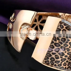 2015 Wholesale Latest Crystal Rose Gold Love Copper Rhinestone Bangle thumbnail-4