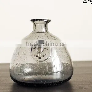 Hand Blown Smoky Grey Color Glass Vase -Home Decor thumbnail-2