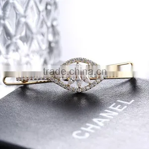 Korean Elegant Women Oval Full Rhinestones Crystal Barrette Hair Clip Hairpin thumbnail-3