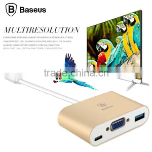 Fashion Baseus 2A 155mm Type-C Aluminum Alloy USB Data Cable To VGA HUB Adapter For TV Game Box Compute TB-0402 thumbnail-4