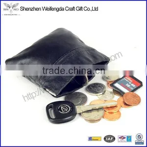 Beautiful Popular Custom Black Leather Squeeze Coin Pouch thumbnail-1