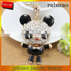 Panda Shape Keyring Cute Pendant Charm Crystal Purse Bag Car Key Chain thumbnail-1