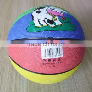 Colorful Size 3 Rubber Basketball for Kids thumbnail-3
