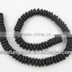 Gemstone Lava Rondelle Beads for Jewelry thumbnail-1
