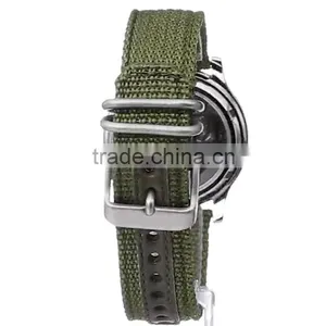 Classic Canvas Strap Watch Fabric Nylon Army Watch Japan Movt With Date Watch thumbnail-2