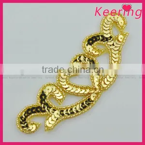 Super Poular Dress Accessories Heart Design Beads Patch WRAB-005 thumbnail-1