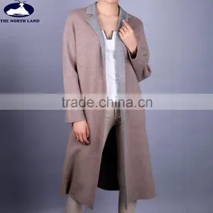 Ladies' Suit Collar Two Sided Knitted Overcoat CWSW15101105L thumbnail-1