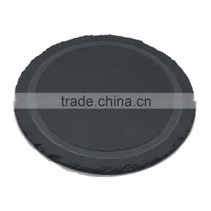 [factory Direct] Dia20cm Natural Edge Round Shape Slate Plate for Glass Cover Item CP-2020CD2AN thumbnail-3