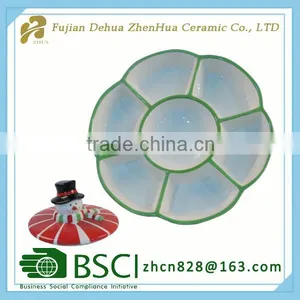 Ceramic Round Decoration Christmas Candy Tray thumbnail-3