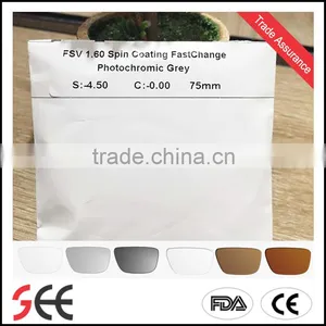 Original 1.56/1.61/1.67 Spin Photochromic Optical Plastic Spectacle Lenses Grey Brown for Opticians thumbnail-1