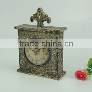 French White Vintage Table Clock for Home Decor thumbnail-1