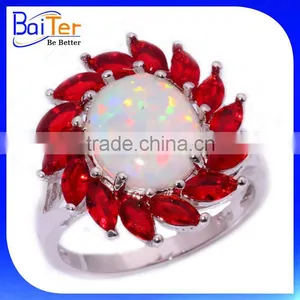 Custom 925 Sterling Silver Opal Gemstone Ring Wholesale thumbnail-1
