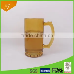 Hot Sale Large Capacity Glass Beer Mug With Handle High Quality Clear Glass Mug With Handle thumbnail-2