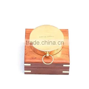 Nautical Pocket Compass- Brass Gentlemen's Compass With Rosewood Box 13427 thumbnail-3
