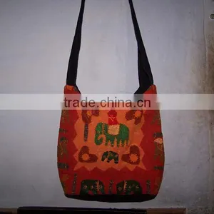 India Embroidered Shoulder Bag-With Tribal Indian Ethnic Patchwork Handbags at Wholesale Price thumbnail-1