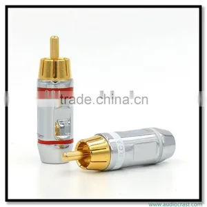 OEM Brass Connector 24K Gold Speaker Plug Audiophile Plug Solder thumbnail-1