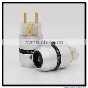 OEM/ODM Viborg Audio Aluminum Gold Plated Schuko EU Power Plug+IEC Female Audio Connector thumbnail-3