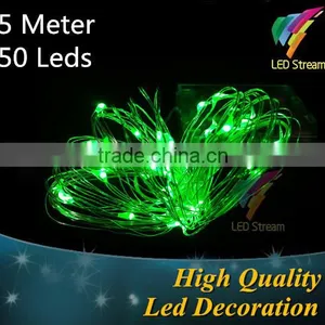 3AA Battery Operated Green 5 Meter Led Garland Lights thumbnail-1