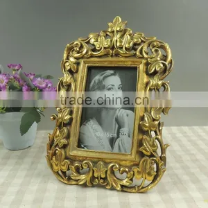 Gold Color Photo Frame Flower Design Frames thumbnail-3