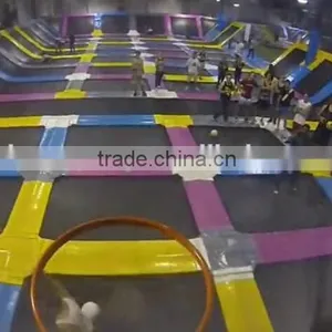 Kids Square Trampoline Park With Basketball Hoop thumbnail-3