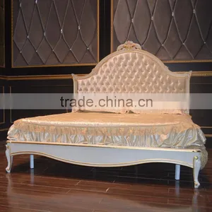 Luxury French Style Bedroom Furniture King Size Bed thumbnail-3
