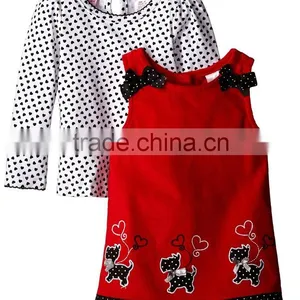 (CS807#)OEM Service Children Clothing 2pcs Baby Girl Set Polka Dot Top and Dress Set 2pcs Baby Girl Set thumbnail-2