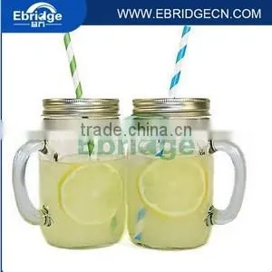 Square Juice Drinking Glass Mason Jar Wholesale With Lids and Straws thumbnail-2