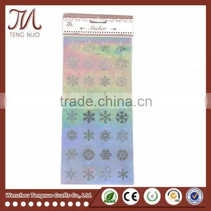 Custom Material Christmas Decoration Sticker Snow Shape Hologram Sticker thumbnail-1