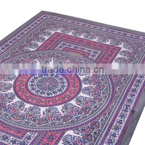 Indian Striped Paisley Tapestry Wall Decor Throw Table Cover 100% Cotton Bedspread Indian Jaipur Manufacturer & Wholesaler thumbnail-3