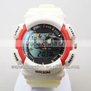 Factory Wholesale New Model White Plastic Strap Chronograph Japan Movement Sports Watch thumbnail-1