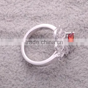 >>>2016 YIWU T&J Women Fashion Korean Style Rings Silver Plated Flower Rhinestone Crystal Rings for Lady/ thumbnail-4