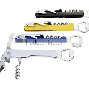 Bar Tools Wine Bottle Opener Wine Corkscrew Metal Stainless Steel Waiter's Wine Opener With Knife thumbnail-5